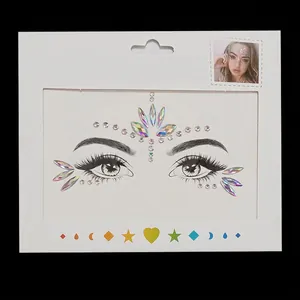 Face Gems Sticker Rhinestone Eye Jewels Glitter Temporary Tattoo Self Adhesive For Music Festival Masquerade Party