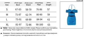 Guide des tailles pour robe bustier bleue avec mesures en cm pour les tailles S à XL