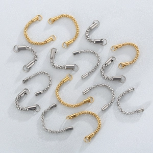 Detailed view of gold and silver stainless steel corn chains for jewelry making and crafts