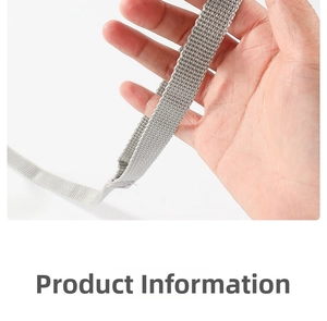 Close-up of high-density grey woven polyester strap for a breathable dog harness