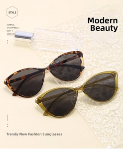 Fashionable cat eye sunglasses in tortoiseshell and amber frames with UV protection lenses
