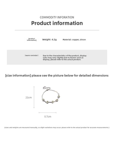 Silver bracelet detailed specifications with green zircon stones and 21cm length
