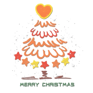Creative Christmas tree window sticker with heart topper and stars for festive glass decor