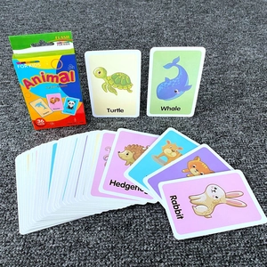 Children English Flash Cards Learning Animal Shape Color Time Fruit Body Parts Vegetables Educational Paper Toy Novelty