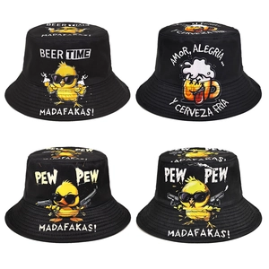 Chapeau Bob Imprimé Canard Poussin Rigolo Toile Protection Solaire Festival Streetwear Décontracté Chapeau Soleil