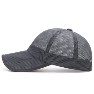 Deep grey breathable full mesh baseball cap for summer sun protection outdoors