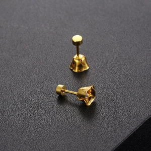 Exquisite gold-plated flower stud earrings with sparkling zircon for a minimalist look