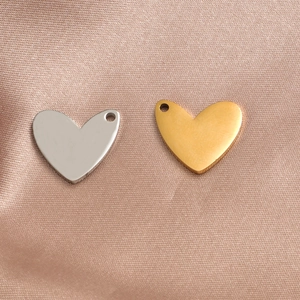 Heart Shaped Pendant Charm 304 Stainless Steel Mirror Polished Minimalist DIY Jewelry Accessories For Necklace Bracelet