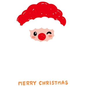 Flat design cartoon Santa Claus window sticker with Merry Christmas greeting text