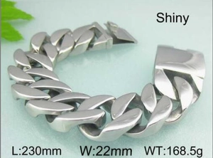 Close-up of chunky stainless steel Cuban chain bracelet with dimensions 230mm by 22mm