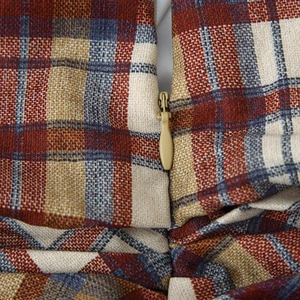Robe à carreaux manches longues avec volants et fermeture éclair invisible sur tissu