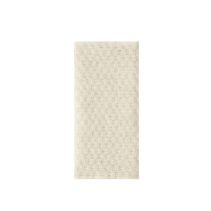 Off-white long exfoliating back scrubber with premium knitted checkerboard texture for bathing