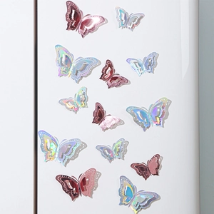 3D Butterfly Wall Stickers Hollow Carved Metallic Laser Paper DIY Home Decoration Wedding Party Festive Ornaments Multilayer
