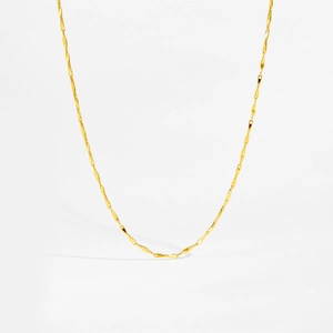 Detailed view of elegant gold-plated S925 sterling silver twist chain necklace for women