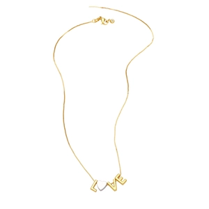 Elegant gold and silver LOVE heart pendant necklace with minimalist box chain for women