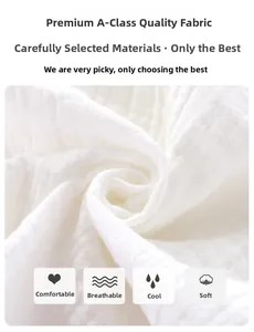 Texture détaillée de gaze de coton blanc double épaisseur avec fini froissé doux