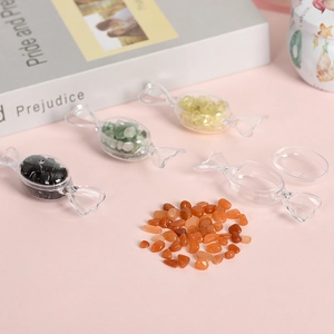 Natural crystal gemstones in candy-shaped boxes for desk decoration and creative gifting