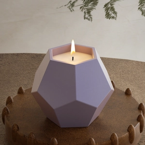 Hexagonal purple candle jar silicone mold for DIY succulent pots and aromatherapy crafts