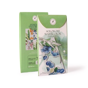 Leaf Fruit series hollow watercolor bookmarks set with 10 cards in green floral packaging