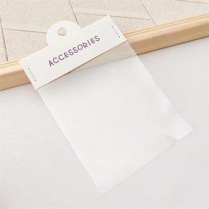Clear OPP self-adhesive jewelry bags with white paper header card for accessories