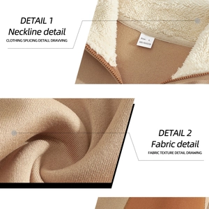 Men's half-zip sherpa fleece sweatshirt with khaki collar and knit texture detail