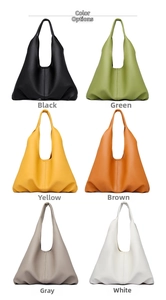 Litchi pattern leather tote bags displayed in six colors including black and green