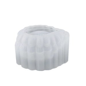 Stampo tondo in silicone con trama a coste per colata di resina e creazione di candele