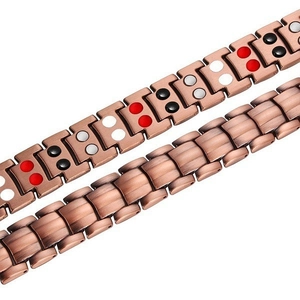 Retro dragon pattern magnetic bracelets in copper and silver tones for couples