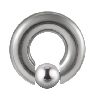 Polished silver stainless steel captive bead ring piercing for nose and ear jewelry