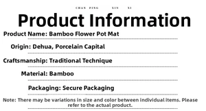 Detailed technical specifications and material info for bamboo succulent pot trays