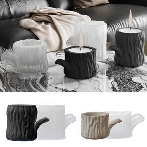 Baumstumpf Silikonform Für DIY Kerzenbecher Aufbewahrungsbox Gips Vase Sukkulenten Pflanzgefäß Baumrinde Textur Handwerk