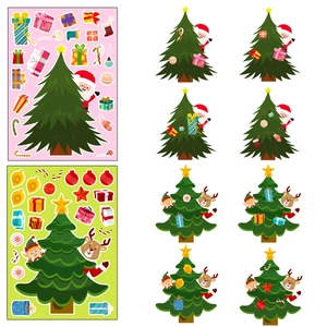 6 pack Christmas puzzle stickers for DIY tree decoration and creative kids activities