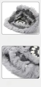 Detail of warm faux fur lining and precision stitching on winter windproof earflap hat