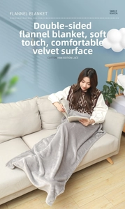 Detail of soft gray double-sided flannel blanket with plush texture in cozy home setting