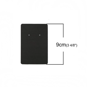 Detailed view of 9cm black matte jewelry display card with precise size markings