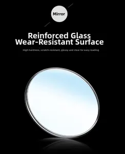 Detail of high-transparency tempered glass watch mirror with scratch-resistant finish