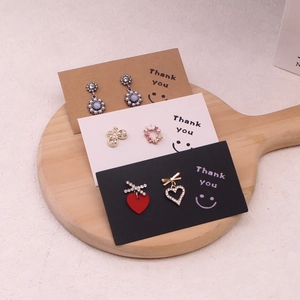Earring Display Cards Smiley Face Thank You Kraft Paper Jewelry Hanging Tags Packaging For Studs DIY