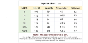 Size chart for men's long sleeve polo shirt showing measurements from S to 3XL in centimeters