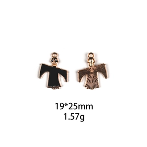 Front and back detail of black ghost alloy pendant showing 19x25mm size and metal texture