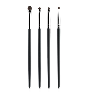 Professional 4-piece makeup eye shadow brush set with horse hair and black handles
