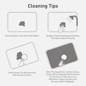 Guide for maintaining diatom mud bath mat with washing and sandpaper sanding steps