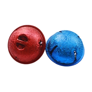 Frosted 4cm star bells in red and blue metal finish for DIY Christmas decor and pet collars