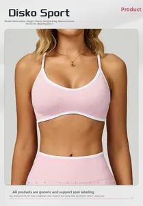 Detail eines rosa Sport-BHs mit weißen Kontrastpaspeln und nahtlosem Rückendesign