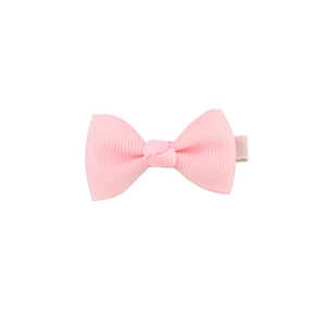 Pink grosgrain ribbon bow hair clips with metal alligator grip for girls and kids
