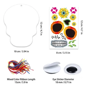 Halloween DIY Day of the Dead skeleton card kit with stickers ribbons and googly eyes