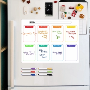 Magnetic Weekly Calendar Whiteboard Refrigerator Sticker Dry Erase Memo Board With Markers For Kitchen Home Office
