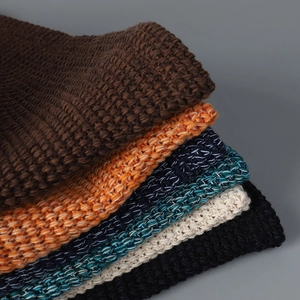 Lace-up knitted fisherman hat in multiple colors with breathable ribbed texture