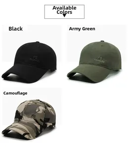Détails de casquettes de baseball en noir, vert armée et camouflage avec broderie FS