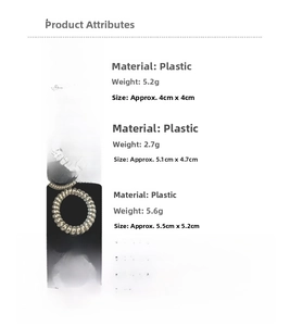 Detailed size and weight chart for three silver spiral telephone wire hair coils