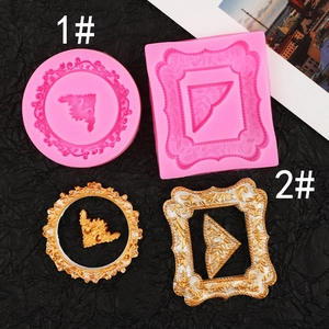 Vintage lace floral wreath silicone mold set for chocolate and cake decorations